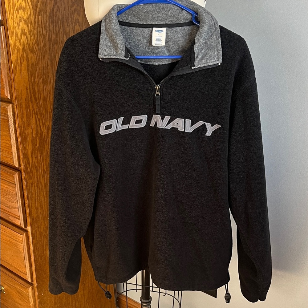 Old Navy Black and Gray Half-Zip Sweatshirt
